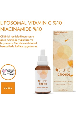 Pure Choice Aydınlatıcı C Vitamini Serum %10 30 Ml