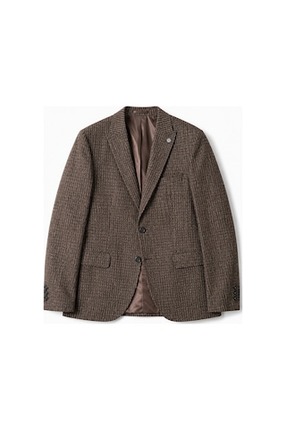 Bihan Store Erkek Ekose Model Çift Yırtmaç Tek Ceket 6 Drop 72105-kahve 8