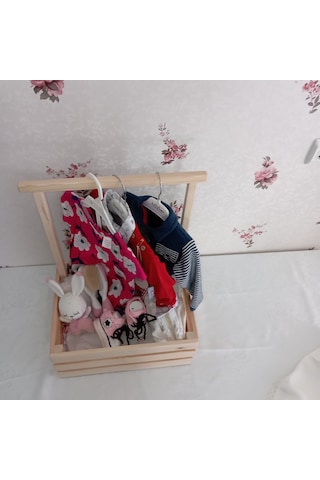 Wooden Destinty Ahşap Kasa - Bebek Kırk Sepeti - Baby Shower S... Ahşap