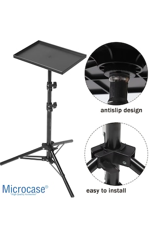 Microcase Sunum Projeksiyon Cihazı Notebook Vb İçin Çok Amaçlı Ayaklı Sehpa Stand Plastik + 2.1 Mt Tripod - Al5099
