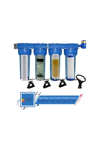 Daire Bina Sayaç Girişi 4 Aşama Su Arıtma Cihazı Ağır Kireç Önleyici Yumuşatma Sistemi