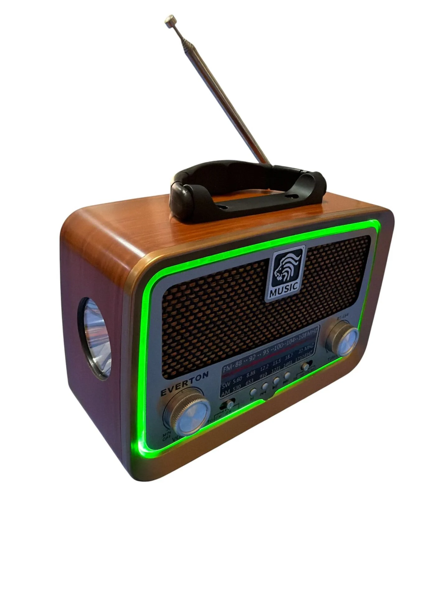 Everton Rt-654 Nostaljik Led Işıklı Radyo Fm / Am / Sw Destekli Retro Tasarım Taşınabilir Radyo Fenerli 3 Band Radio
