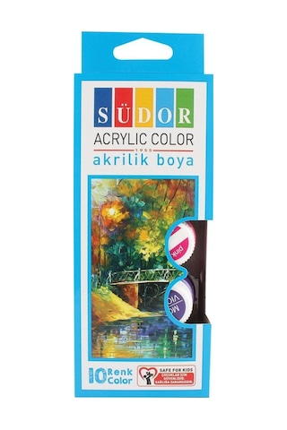 35x50 Cm Resim Tuvali Boyama Başlangıç Seti - Akrilik Boya Fırça Palet Tuval Set Tv.s 070 Çok Renkli