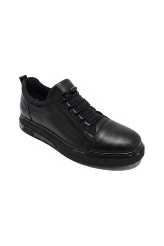 Mr Quinn 1640 Deri Siyah Erkek Sneaker