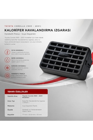 Toyota Corolla 1993 / 2001 Model Havalandırma Izgarası Difizör