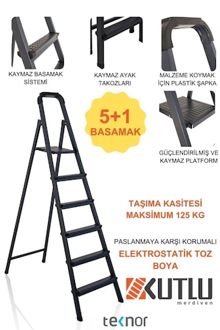 Kutlu 5+1 Metal Merdiven