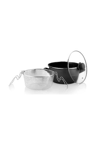 Schafer Siyah Çıtır Kızartma Tenceresi Emaye 22 Cm-3 Parça