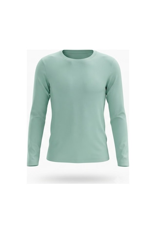 Kiagu Erkek Çocuk Uzun Kollu Basic Düz Tişört %100 Pamuk Bisiklet Yaka T-shirt 2-13 Yaş Mint