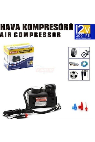 300 Psi 12v Güçlü Performans Siyah Hava Kompresörü