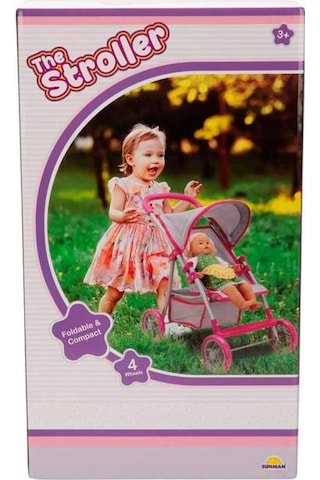Sunman Metal Tenteli 4 Tekerli Sepetli Oyuncak Puset - Gri S0009304b - 9304b