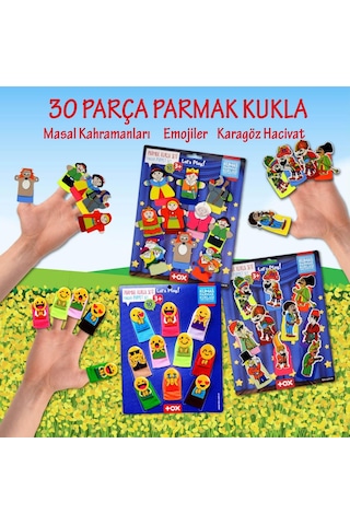 3 Set - 30 Parça Tox Masal Kahramanları. Karagöz Hacivat ve Emoji