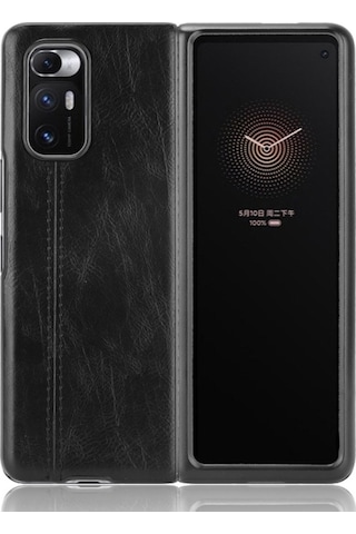 Xiaomi Mi Mix Fold Darbeye Dayanıklı Dikiş İnek Cilt Dokusu Pc + Pu + Tpu Kılıf