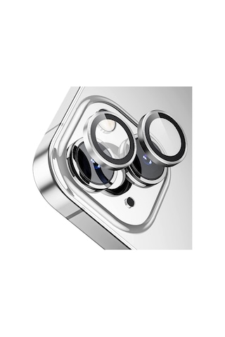 Buff Apple Uyumlu iPhone 14 / 14 Plus Kamera Metal Lens Gümüş