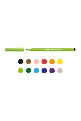 Carioca Eco Family Joy Süper Yıkanabilir Keçeli Boya Kalemi 12 Renk 2.8 Mm Uçlu