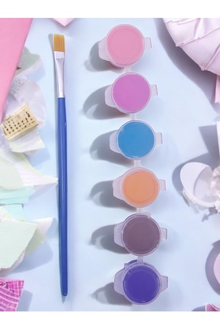 Dik Durabilen 10 Farklı Ahşap Hayvanlar Boyama Seti, 6 Lı Boya Ve