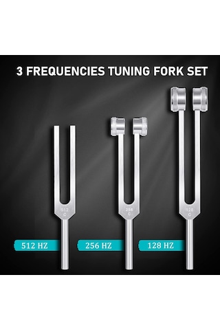 Xiaaokeji Paket Diyapazon Seti 128hz, 256hz, 512hz Tabanlı, Gümüş