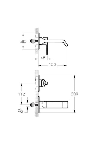 VitrA Suit A4278239 Ankastre Sıva Üstü Lavabo Bataryası Parlak Siyah