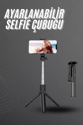 Home Selfie Çubuğu Tripod Bluetooth Kumandalı Selfie Çubuğu Telefon Tutucu