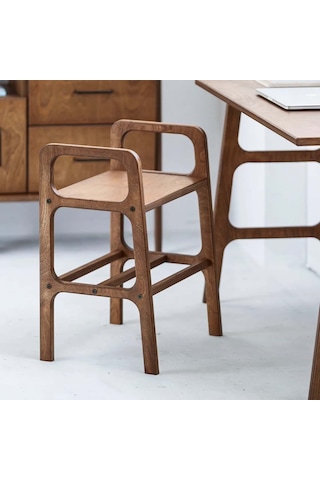 Woodesk Arce, Ahşap Kitaplık, Komodin, Raf, 50x65, Tik Renk