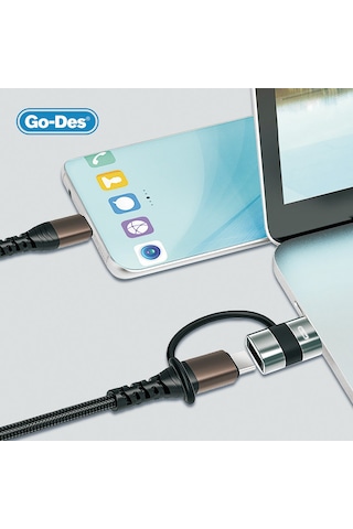 Go-des Gd-ct069 Usb 3.0 To Type-c Data Ve Hızlı Şarj Adaptörü Siyah
