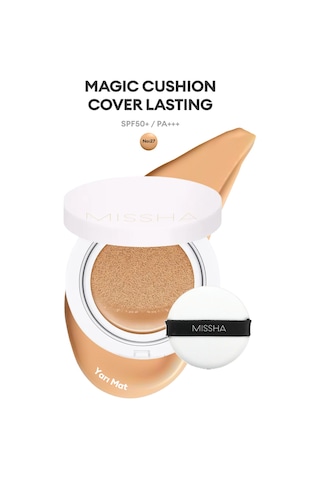Missha Magic Cushion Cover Lasting Yüksek Kapatıcı Yarı Mat SPF50+ PA+++ Fondöten No.27 15 G
