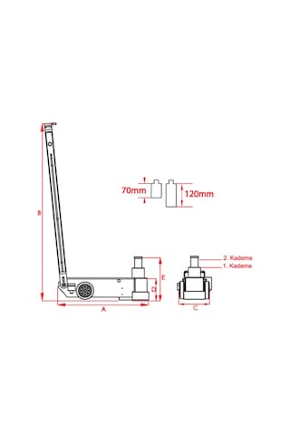 2 Kademeli 15-30 Ton Hidropnömatik Kriko