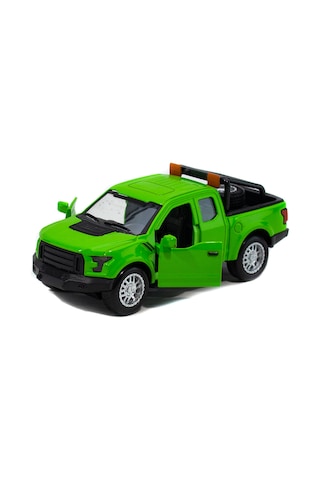Metal Ford Ranger Pikap Çek Bırak Işıklı Yeşil 12 Cm