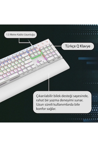 Node Game Nova Nd-mk-104br Rainbow Aydınlatmalı Oyuncu Gamer Gerçek Mekanik Işıklı Klavye