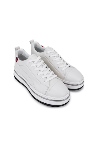 Tamer Tanca Erkek Hakiki Deri Beyaz Sneakers & Spor Ayakkabı 381 21624 Erk Ayk Y25 Beyaz Dr/met Beyaz