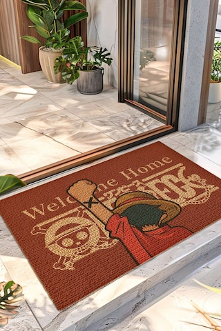 Decovetro Renkli Kapı Önü Halı Paspas One Piece Luffy Baskılı 40 X 60 Cm Çok Renkli