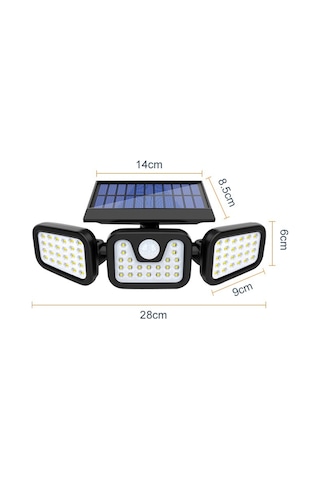 Gaman W771A 74 Sensörlü Parlak Led Güneş Enerjili 3 Mod Solar Lamba