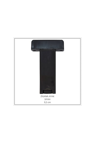 Zigana Ayak, U Tablalı Profil Ayağı, 9,5 Cm, Siyah