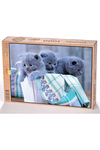 King Of Puzzle Minik Kediler Ahşap Puzzle 1000 Parça