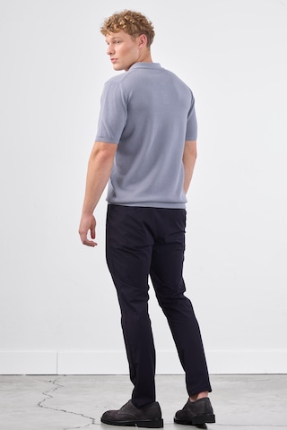 Dufy Gri Polo Düğme Yaka Düz Renk Slim Fit Erkek Triko Gri