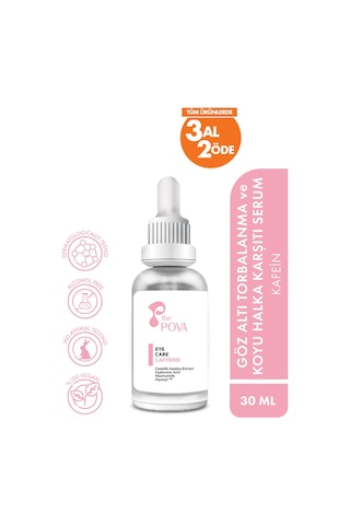 The Pova Göz Altı Torbalanma ve Koyu Halka Karşıtı Göz Çevresi Serumu - Kafein %5 30 ML