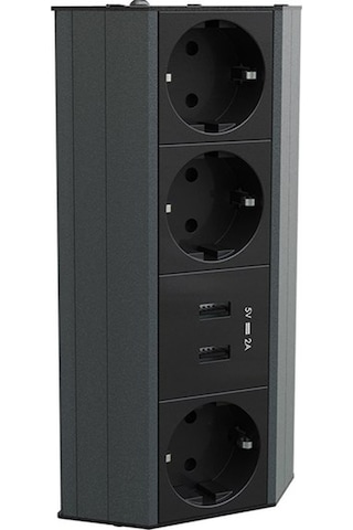 Metalline® Corner-line Raf Priz Sistemi Usb - Antrasit