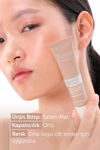 The Purest Solutions Yağlı ve Karma Ciltler İçin Matlaştırıcı BB Krem, SPF 50 + 40 ml – Orta/Koyu Ton