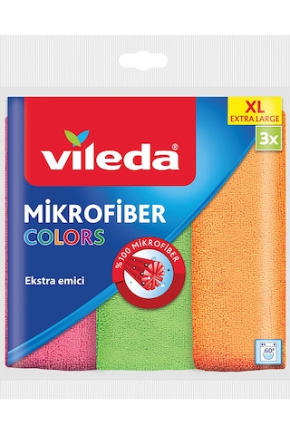 Vileda Mikrofiber Colors Temizlik Bezi XL 5 x 3'lü 36 x 34 CM