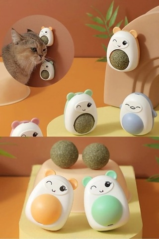 Konyax Ayıcıklı Kedi Otu Yalama Topu