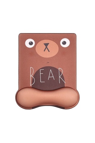 Primepickings Kahverengi Mouse Pad Bilek Pedi Kızlar Sevimli Karikatür Mouse Pad Kaymaz Oyun Silikon Klavye