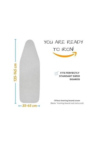 Savuk Ütü Masası Örtüsü Ve Pedi Standart Boyut Silikon Kaplamalı 4 Katlı 38 X 137 Cm Ekstra Ağır Hizmet Kalın Dolgu, Isı Yansıtıcı, Yapışmaz Kavurma Ve Leke Dayanıklı Diğer