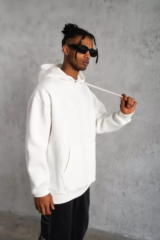 Etiler Collection Erkek Düz Kapüşonlu Sweat - Beyaz
