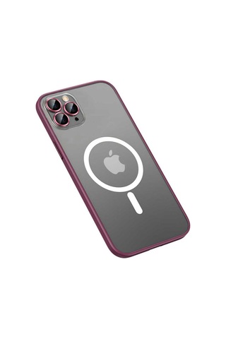 Apple Uyumlu iPhone 12 Pro Max Kılıf Zore Mokka Wireless Kapak Koyu Mor