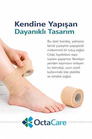 Octacare Kendinden Yapışkanlı Bandaj 7,5 Cm X 4,5 12 Adet