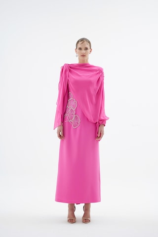Senna Peony Elbise Pembe Pembe