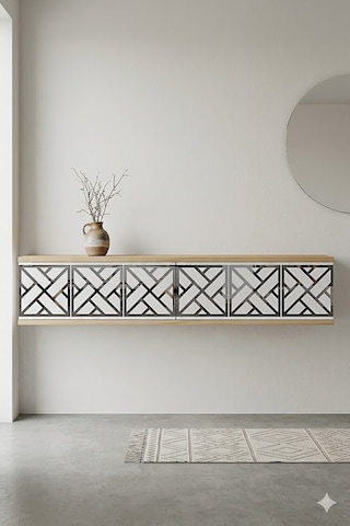 Da1238dbs Arex Dresuar , Antre Hol Rafı Safirmeşe-beyaz-silver 120cm