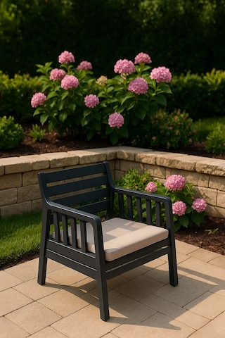 Lara Minderli Tekli Bahçe Balkon Teras Koltuğu - Antrasit