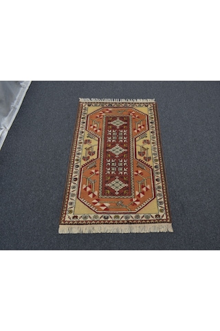 Zehra Abla Halı Vintage El Dokuma Ender Bozalan Milas Muğla Yün Halı 7364 Çok Renkli