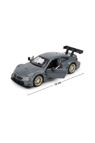 Hobbiez Lisanslı Bmw M4 Kapıları Açılabilir Model Diecast 1.36 Ölçek Metal Model Araç Gri