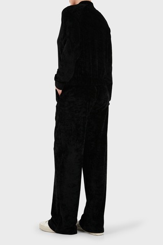 Emporio Armani Logolu Regular Fit Düz Paça Kadife Dokulu Eşofman Takımı Kadın Eşofman Takımı Ew004750 Af26228 Uc001 Siyah